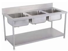 Polished Metal Three Sink Unit, for Wall Hanging, Feature : Anti Corrosive, Durable, High Quality
