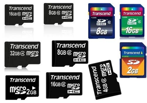 Transcend Memory Cards, Size : 4 to 128GB