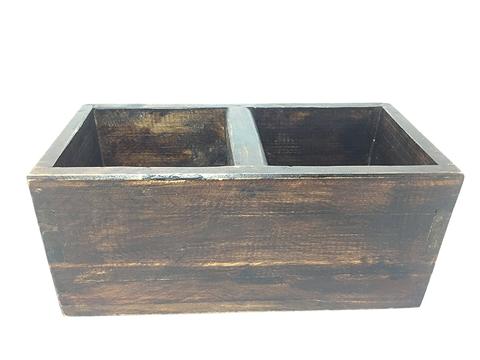 Reclaimed Rustic Wood 2 Section Boxes