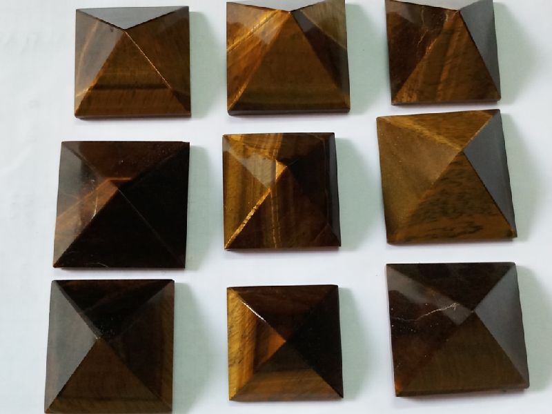 Tiger Eye Stone Pyramids