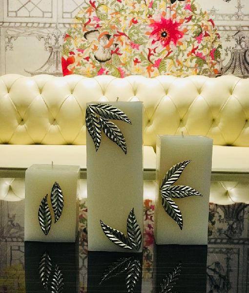 Cylindrical Corporate Assemblage Candles, for Home, Banquet, Villas, Etc., Color : Creamish, Blue