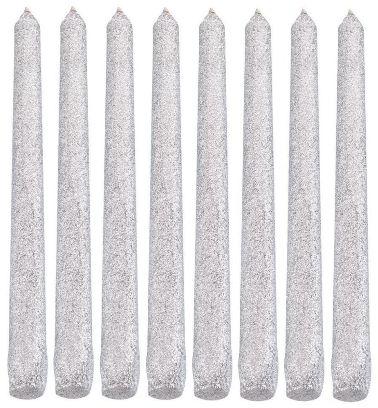 Tapered Silver Taper Candles, Pattern : Plain