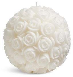 White Rose Ball Candles