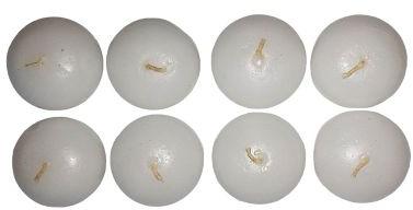 Like Tablets White Round Candles, Pattern : Plain