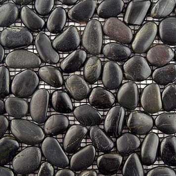 Black Polished Pebbles Mosiac