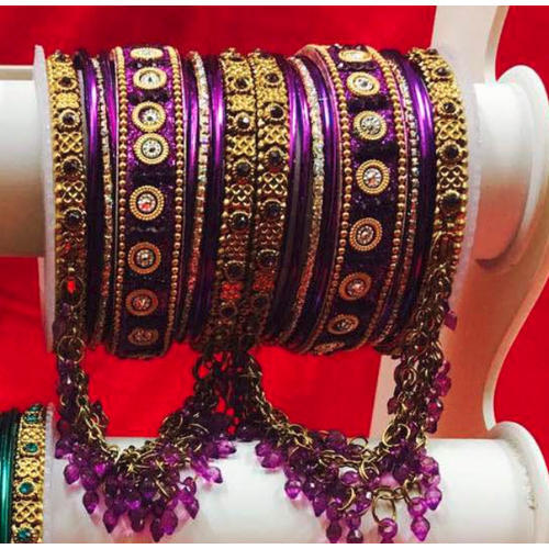 Fashionable Glass Bangle Set