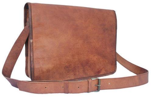 Mens Leather Side Bags, Color : Brown