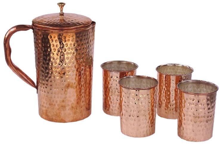 Copper Jug & Glass Set