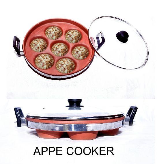 Terracotta Appe Clay Cooker Small, for Home, Hotel Etc.