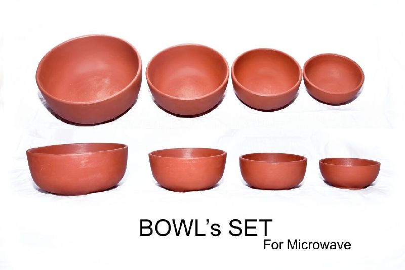 Natural Finish Clay Non Coated Terracotta Bowl Set, for Eco-friendly, Capacity : 500-1 Ltr