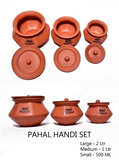 Terracotta Pahal Handi Set (3P/c), for Kitechenware