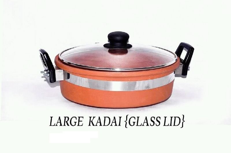Terracotta Large Kadai Glass Lid