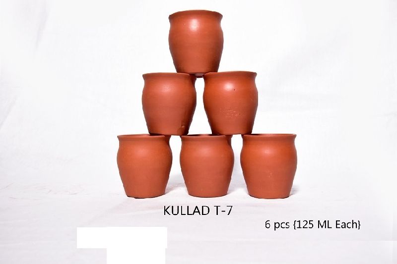 Clay Terracotta T-7 Kullad, Color : Red