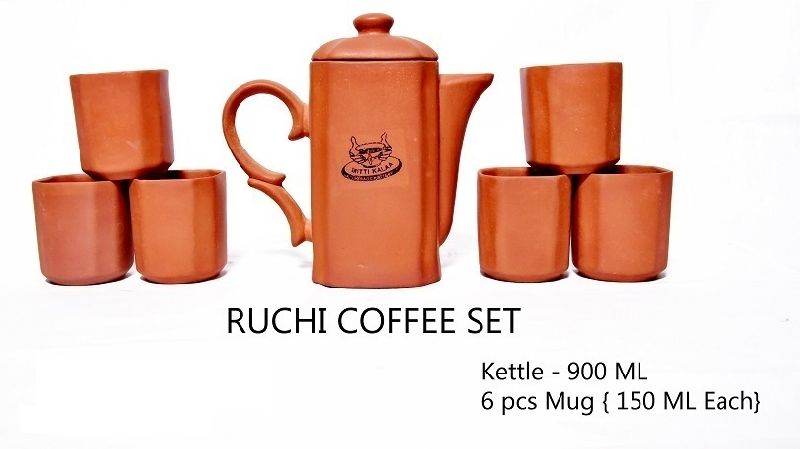Terracotta Ruchi Coffee Set, for Home, Hotel Etc.