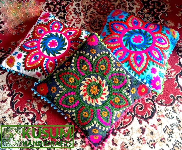 Indian Handmade Embroidered Pillow