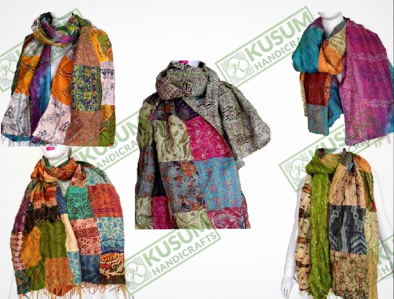 vintage silk kantha scarves