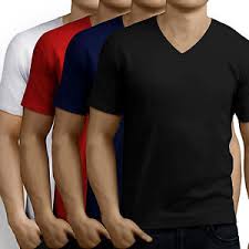 Plain Mens V Neck T-Shirts, Size : XL