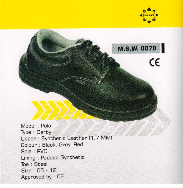 Polo Safety Shoes, Color : Black
