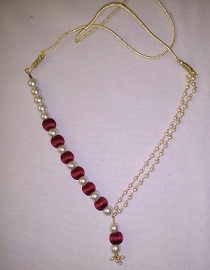 Silk Thread Necklace, Color : maroon