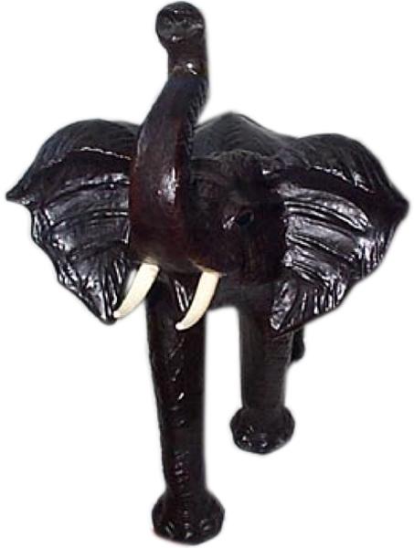 9712 Leather Animal African Elephant statue