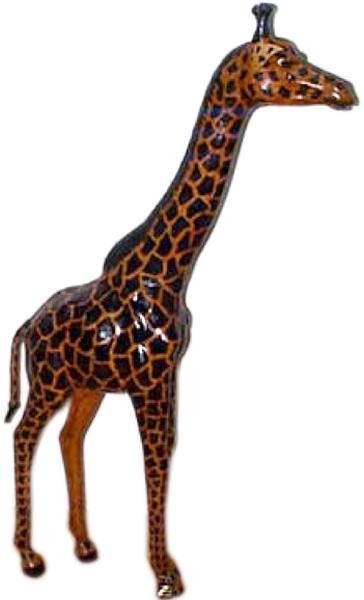 3037 Leather Animal Giraffe statue