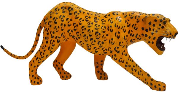 Leather Animal Leopard statue - 3089