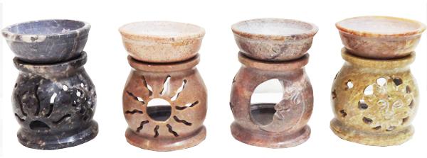 Soap Stone Aroma Lamp Set Of 4 - 9603