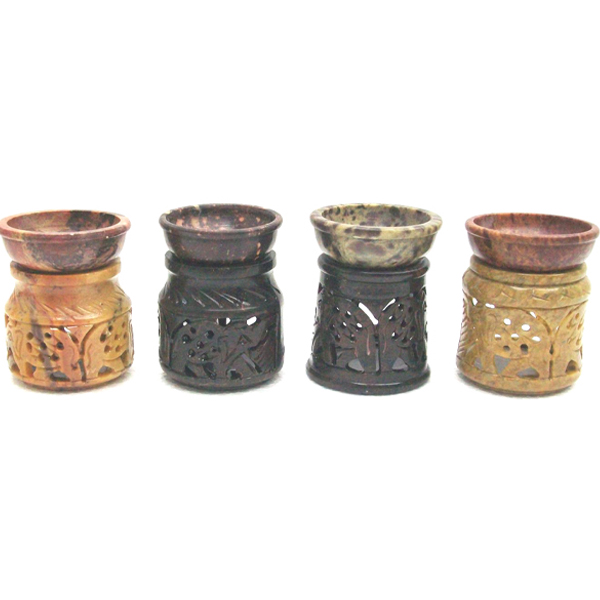 Soap Stone Aroma Lamp Set Of 4 - A674