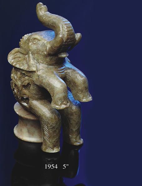 Soap Stone Sitting Elephant - 1954