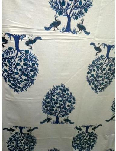 Samode Wale Cotton Peacock Printed Bed Sheets