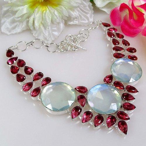 Silver Plated Metal White Gemstone Beaded Necklace, Occasion : Festive Season, Wedding