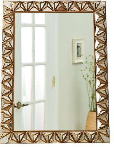 Polished BRASS Glass Decorative Wall Mirror, for Household, Hotels, Bathroom, Interior, Furniture, Handicrafts