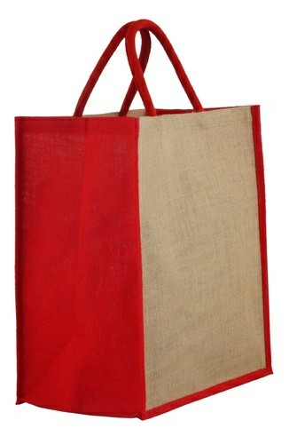 Two colour big size Jute shopping bag