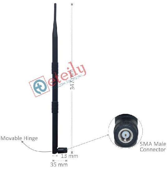 GSM 9dBi Rubber-Duck Antenna with SMA Male Movable