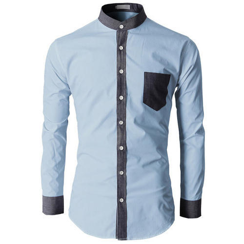 Plain Cotton Mens Mandarin Collar Shirts, Size : XL, XXL