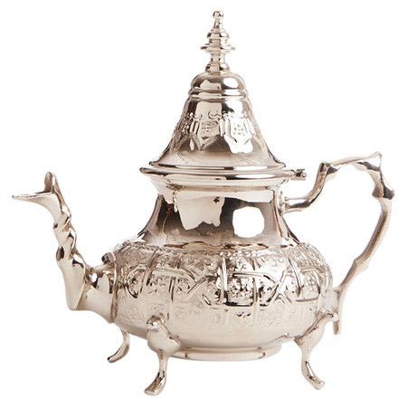 Metal Polished Plain Brass Silver Finish Teapot, Shape : Round