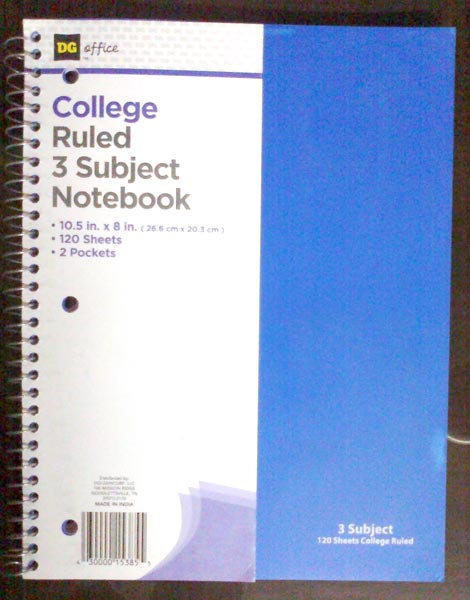Plain Printed Spiral Binding Notebook, for Home, Office, School, Cover Material : Paper, Pvc