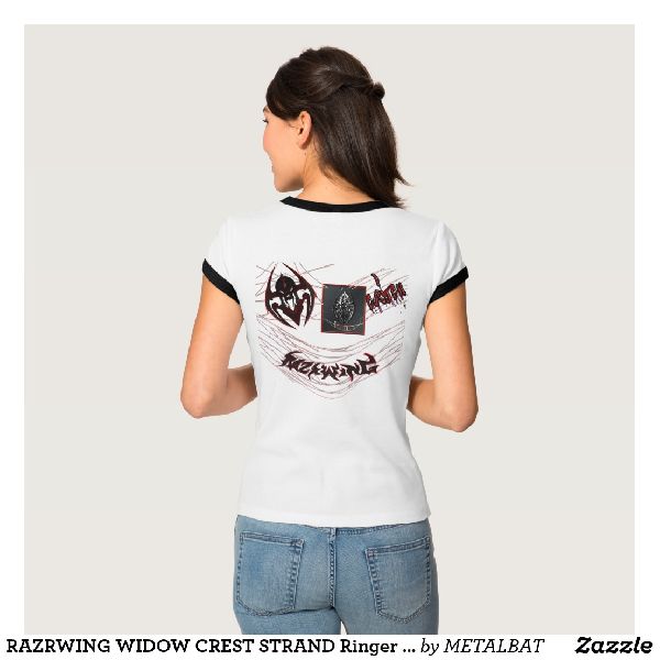 Ladies Widow Crest Strand Ringer T-Shirts