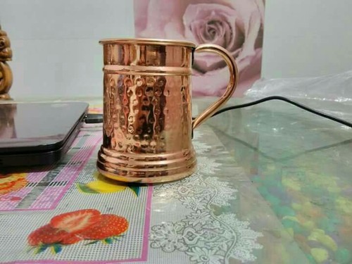 Round Copper Jug Without Lid, for Serving Water