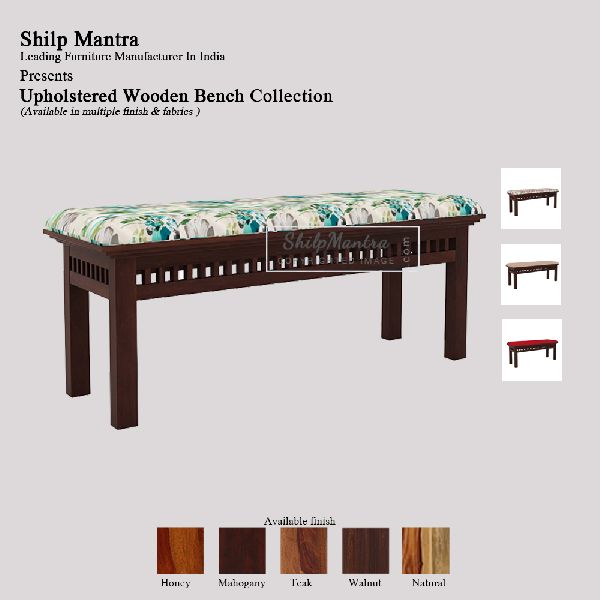 Shilp Mantra Carola Upholstered Wooden Bench, for Indoor Furniture