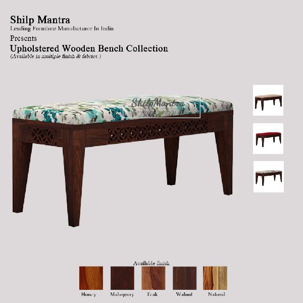 Shilp Mantra Cherie Upholstered Wooden Bench, for Indoor Furniture
