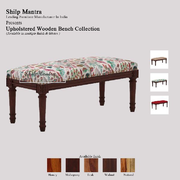 Shilp Mantra Flori Upholstered Wooden Bench, for Indoor Furniture