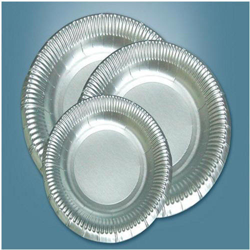 Disposable Silver Paper Plates, for Event, Nasta, Party, Snacks, Feature : Custom Design, Color Coated