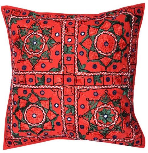 Polyester Mirror Work Cushion Covers, Feature : Anti shrink, Soft, Machine washable