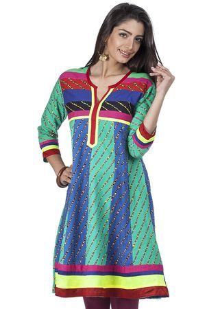 Zovi Multi Colored Printed Anarkali Kurti, Gender : Female