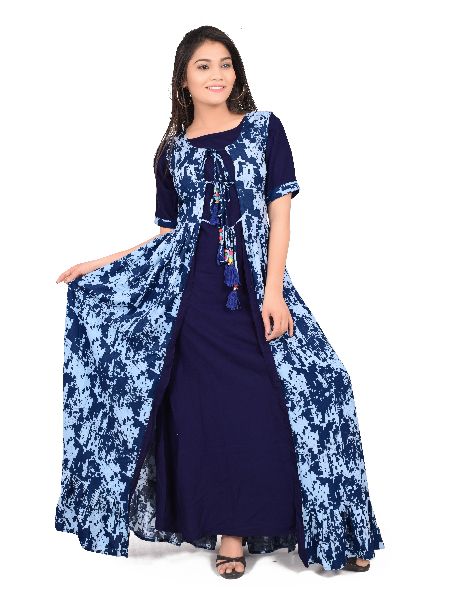 Jecket 2 pice gown kurti