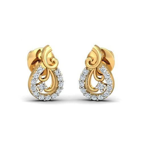 Gold Plated Diamond Earrings, Packaging Type : Box