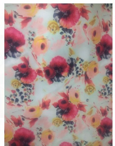 Polyester Georgette Floral Print Fabric