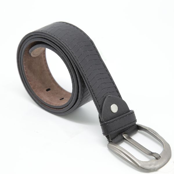 Mens Knurling Black Pin Buckle Waist Leather Belt by ...