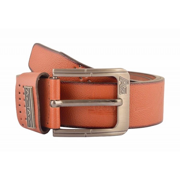 Mens Plain Light Brown Leather Belt